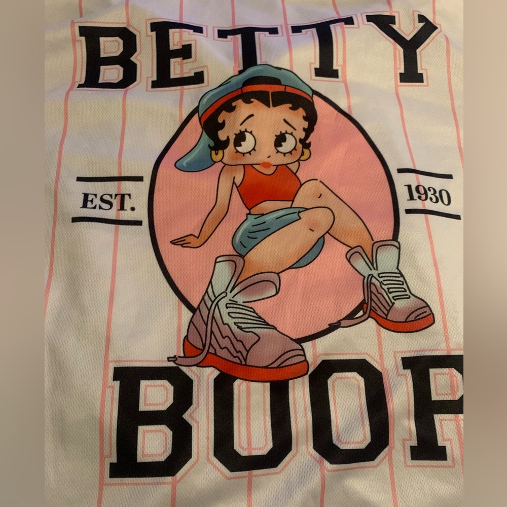 Betty Boop Cartoon 3X Baseball Jersey 90s y2k style graphic print plus size - Picture 5 of 8